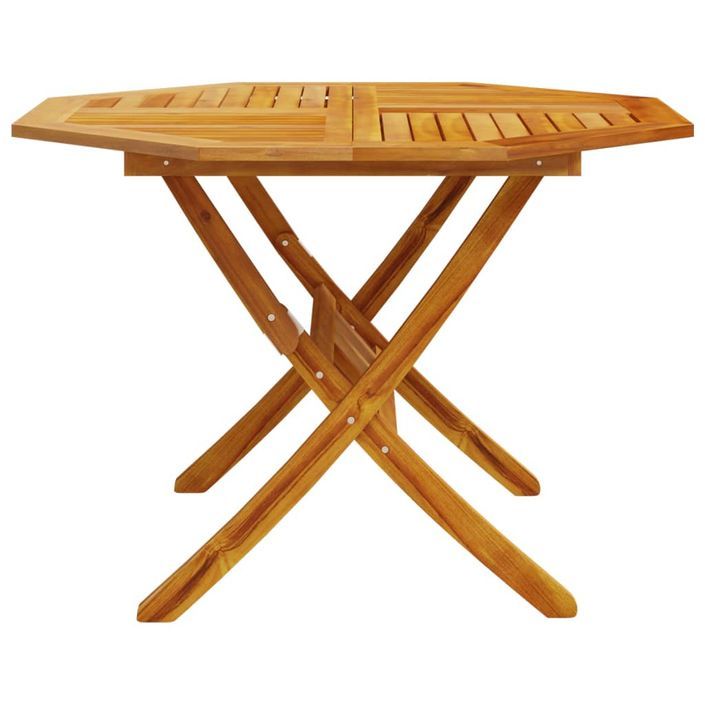 Table pliable de jardin Ø110x75 cm bois d'acacia solide - Photo n°5