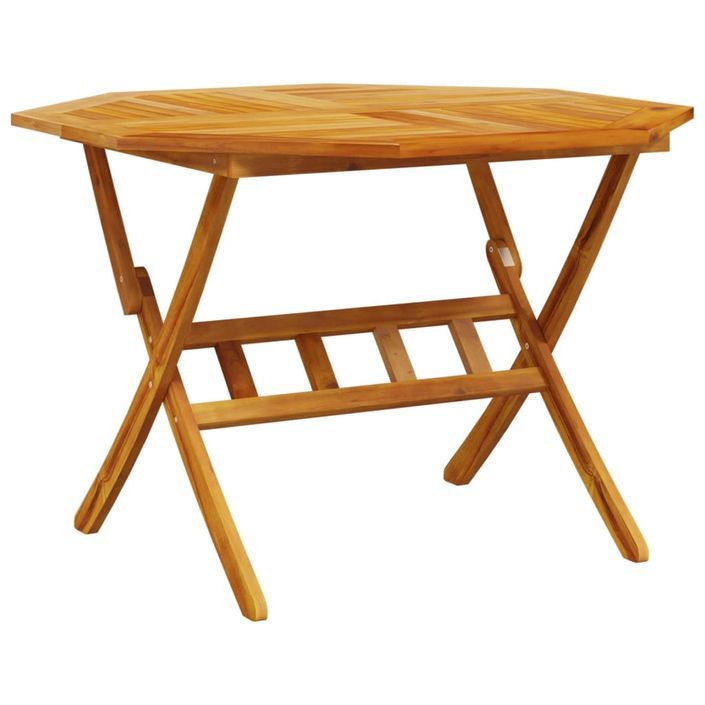 Table pliable de jardin Ø110x75 cm bois d'acacia solide - Photo n°6