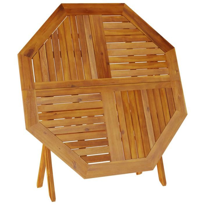 Table pliable de jardin Ø110x75 cm bois d'acacia solide - Photo n°8