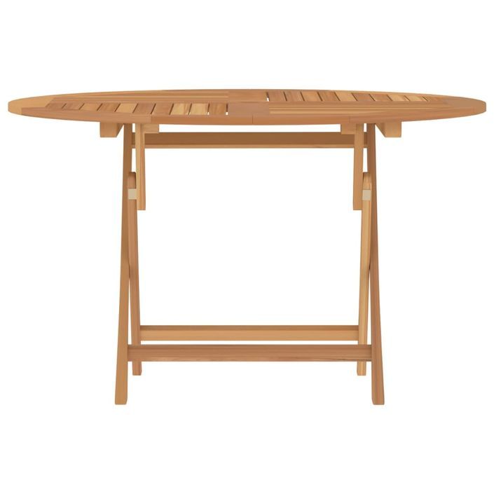 Table pliable de jardin Ø 110x75 cm bois massif de teck - Photo n°3