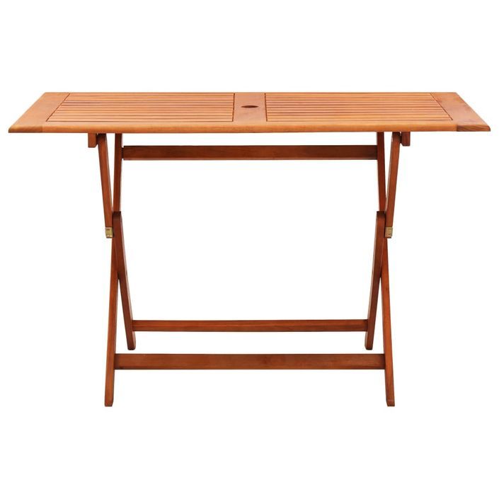 Table pliable de jardin 120x70x75 cm Bois d'eucalyptus solide 2 - Photo n°2