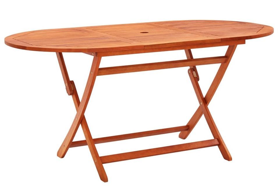 Table pliable de jardin 160x85x75 cm Bois d'eucalyptus massif - Photo n°1
