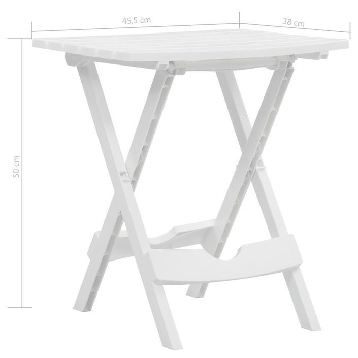 Table pliable de jardin 45,5x38,5x50 cm Blanc - Photo n°7