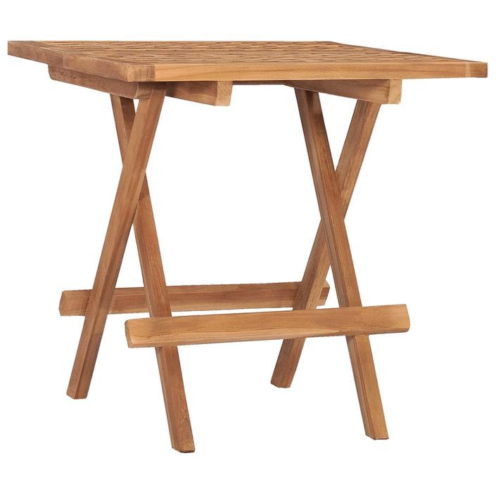 Table pliable de jardin 50x50x50 cm Bois de teck solide - Photo n°1