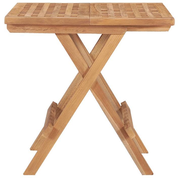 Table pliable de jardin 50x50x50 cm Bois de teck solide - Photo n°4