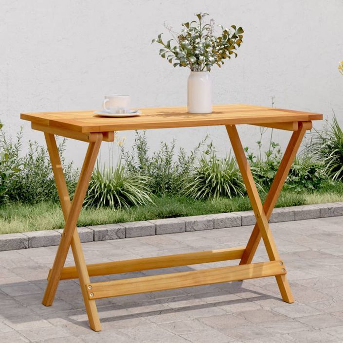 Table pliable de jardin 90x52,5x65 cm bois d'acacia solide - Photo n°1