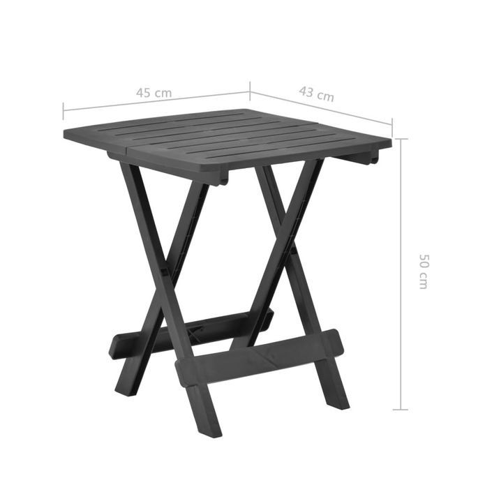 Table pliable de jardin Anthracite 45x43x50 cm Plastique - Photo n°7