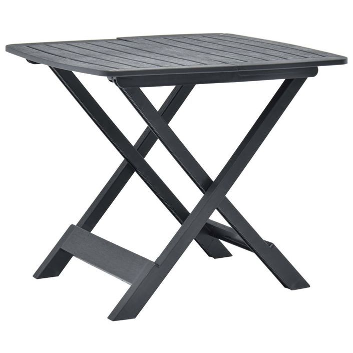 Table pliable de jardin Anthracite 79x72x70 cm Plastique - Photo n°1