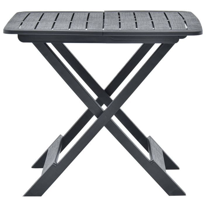 Table pliable de jardin Anthracite 79x72x70 cm Plastique - Photo n°2