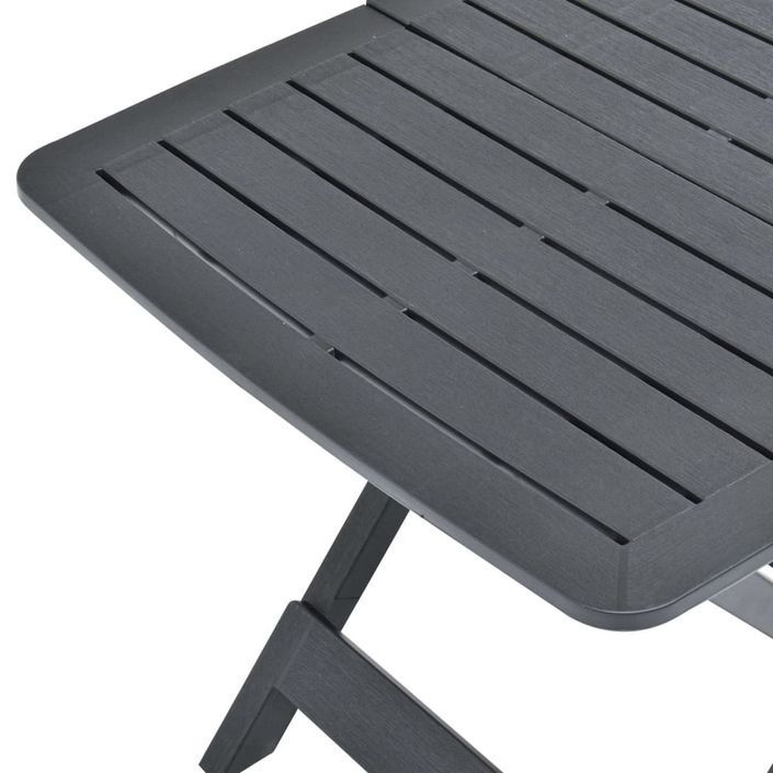 Table pliable de jardin Anthracite 79x72x70 cm Plastique - Photo n°5