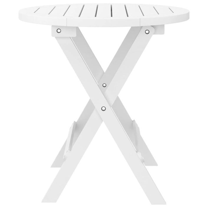 Table pliable de jardin blanc Ø 46 cm bois d'acacia solide - Photo n°4