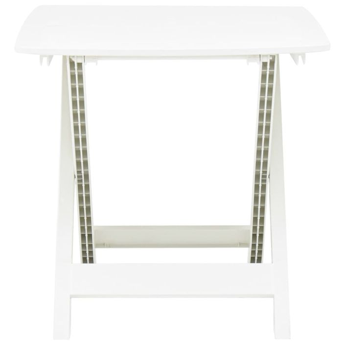 Table pliable de jardin Blanc 79x72x70 cm Plastique - Photo n°2