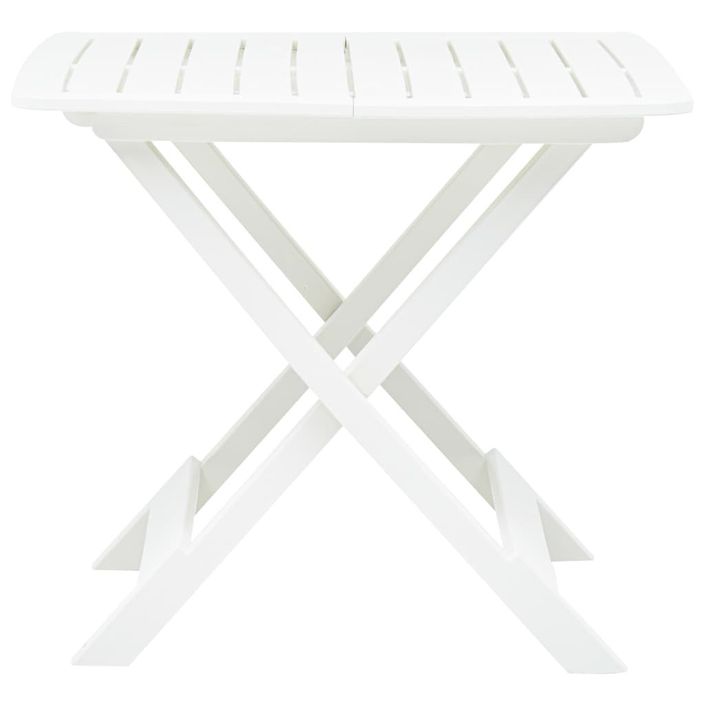 Table pliable de jardin Blanc 79x72x70 cm Plastique - Photo n°3