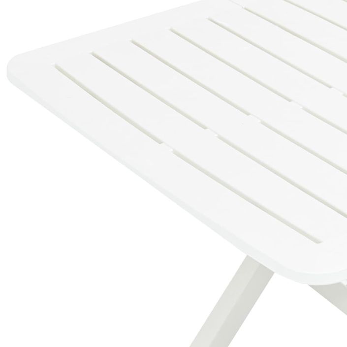 Table pliable de jardin Blanc 79x72x70 cm Plastique - Photo n°5