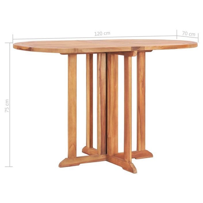 Table pliable de jardin papillon 120x70x75 cm Bois teck solide - Photo n°7