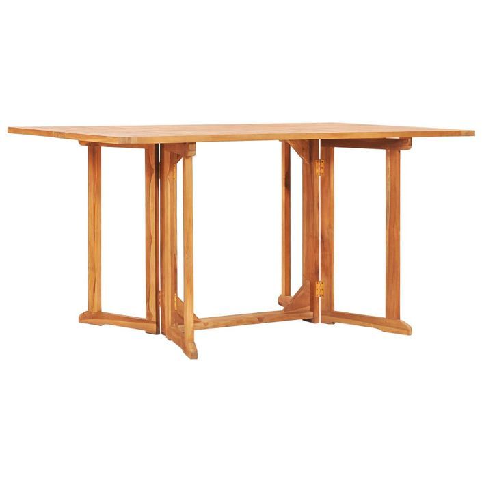Table pliable de jardin papillon 150x90x75 cm Bois teck solide - Photo n°1