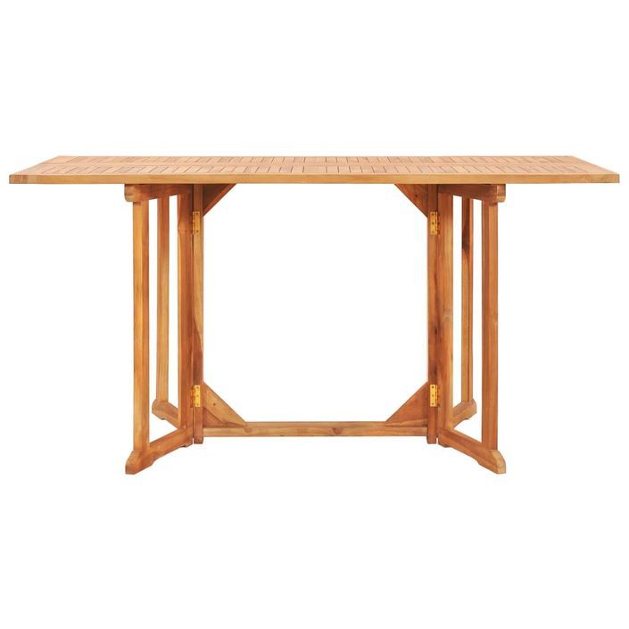 Table pliable de jardin papillon 150x90x75 cm Bois teck solide - Photo n°2