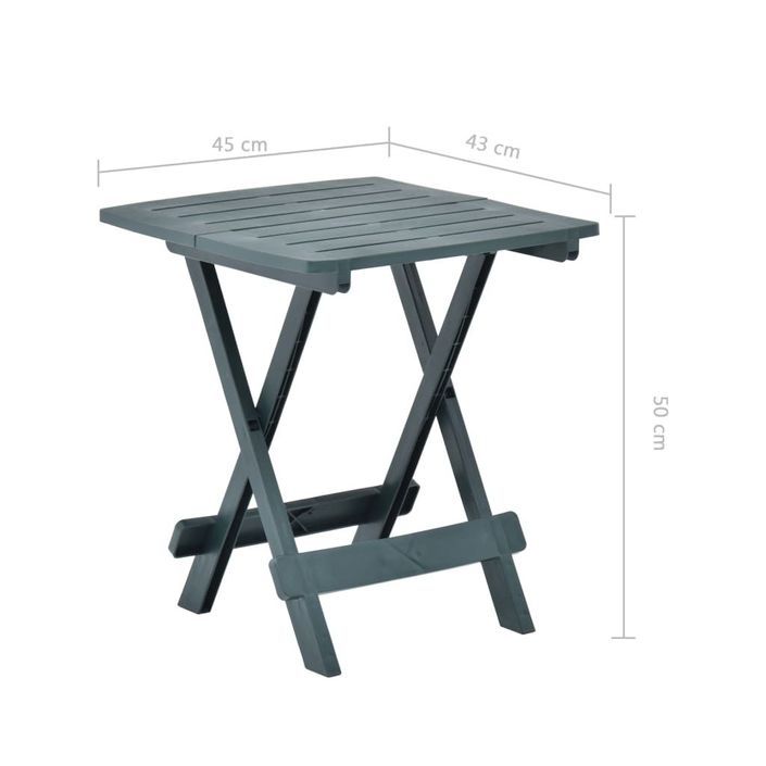 Table pliable de jardin Vert 45x43x50 cm Plastique - Photo n°7