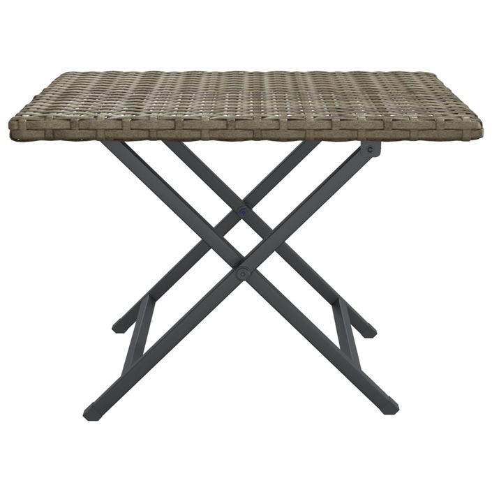 Table pliable gris 45x35x32 cm résine tressée - Photo n°3