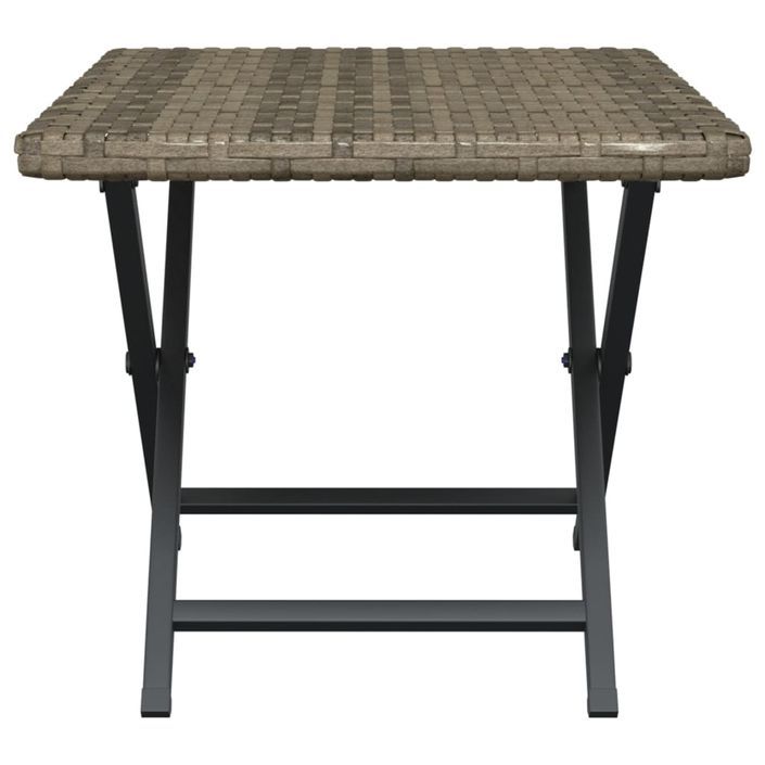Table pliable gris 45x35x32 cm résine tressée - Photo n°4