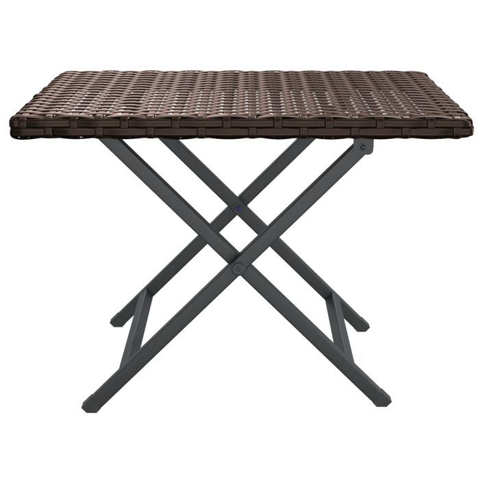 Table pliable marron 45x35x32 cm résine tressée - Photo n°3