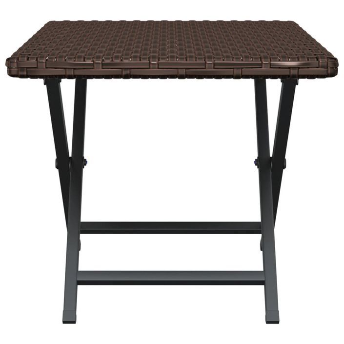 Table pliable marron 45x35x32 cm résine tressée - Photo n°4