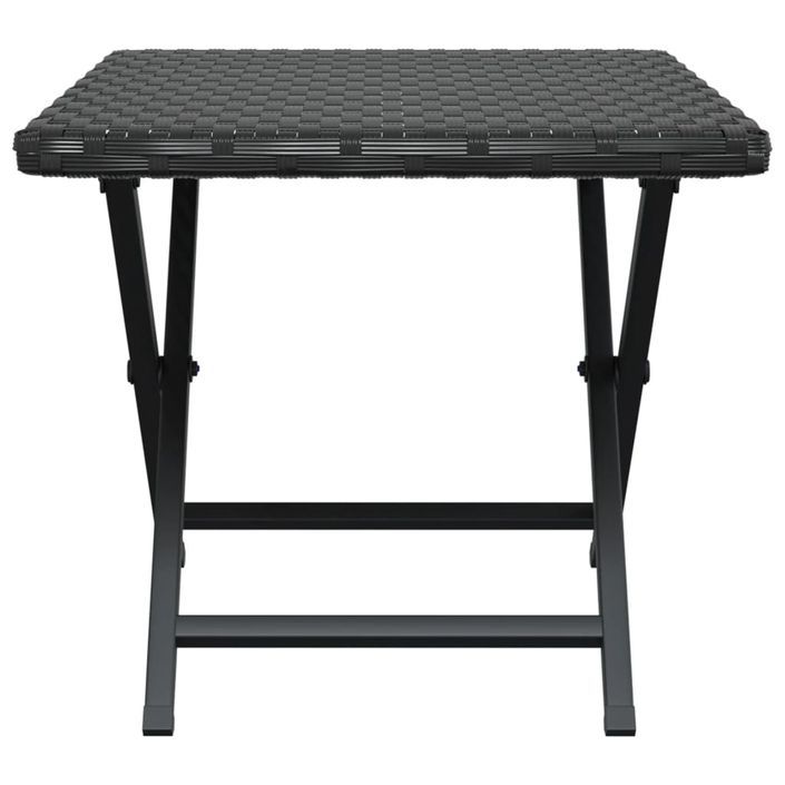 Table pliable noir 45x35x32 cm résine tressée - Photo n°4