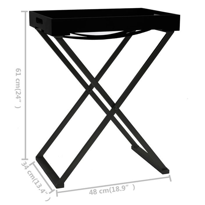 Table pliable Noir 48x34x61 cm MDF - Photo n°8