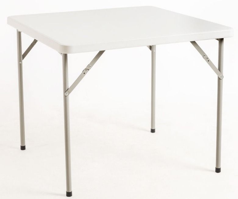 Table pliante carrée blanche Utika 87x87 cm - Photo n°1