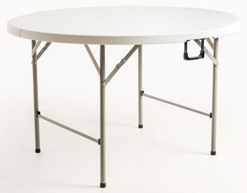 Table pliante ronde blanche Utika 120 cm - Photo n°1