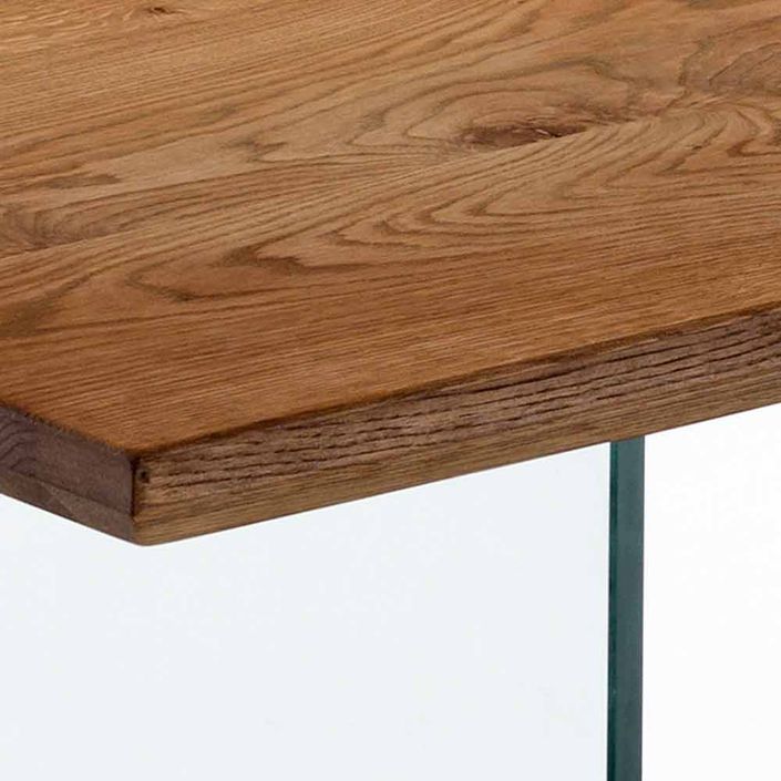 Table rectangle en bois et pieds verre trempé Finne L 180 cm - Photo n°5