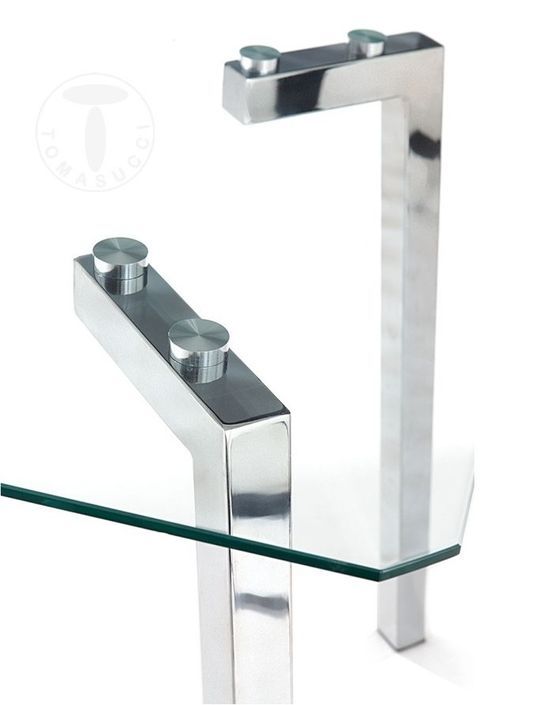 Table rectangle en verre trempé et pieds en acier Zoé L 140 cm - Photo n°3