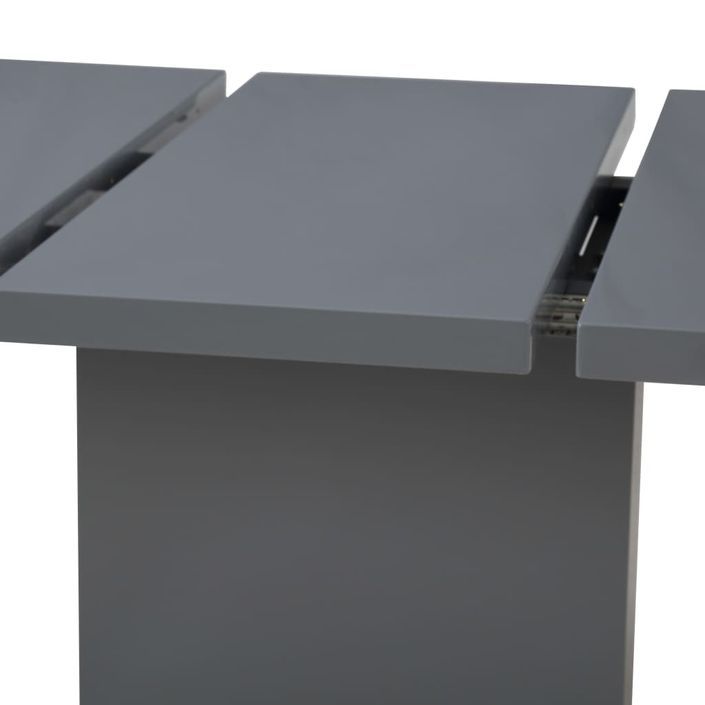 Table rectangulaire à rallonge gris brillant Venti 140-180 cm - Photo n°2
