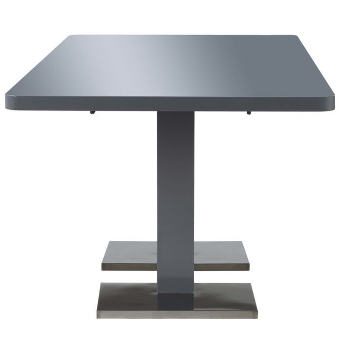 Table rectangulaire à rallonge gris brillant Venti 140-180 cm - Photo n°5
