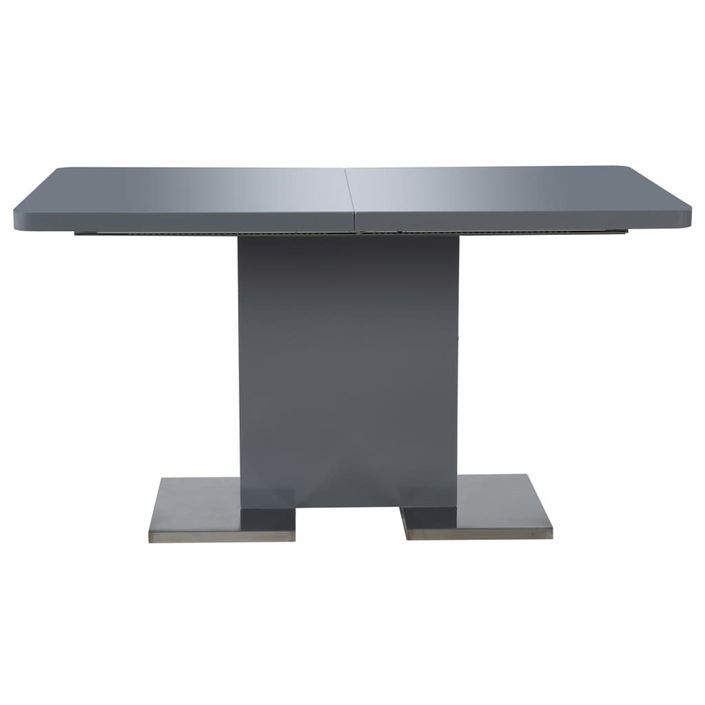 Table rectangulaire à rallonge gris brillant Venti 140-180 cm - Photo n°9