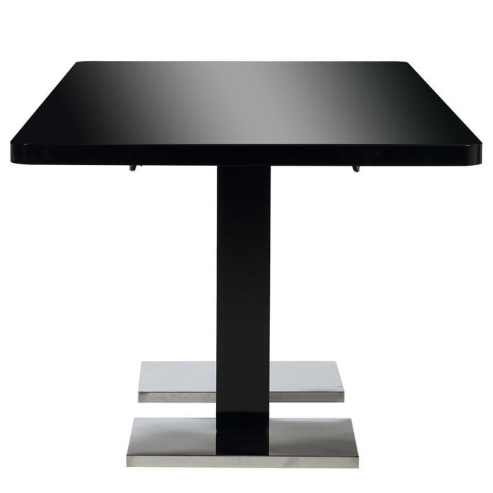 Table rectangulaire à rallonge noir brillant Venti 140-180 cm - Photo n°2