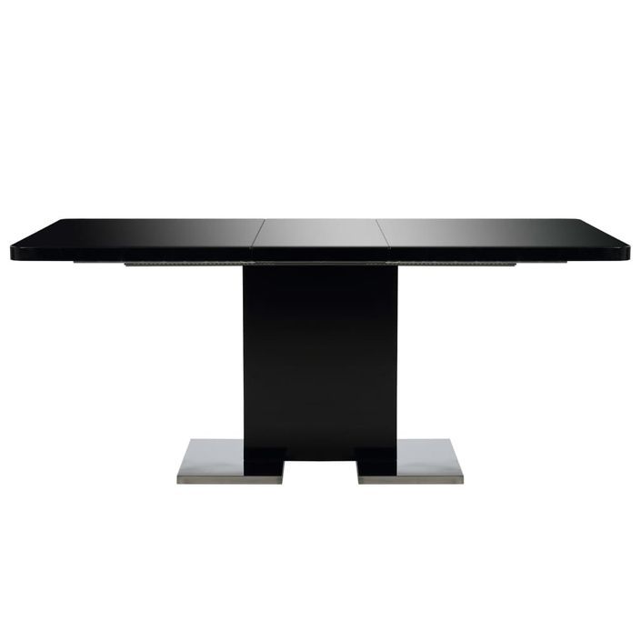 Table rectangulaire à rallonge noir brillant Venti 140-180 cm - Photo n°4