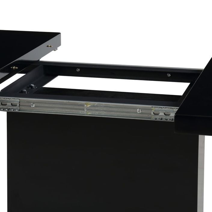 Table rectangulaire à rallonge noir brillant Venti 140-180 cm - Photo n°6