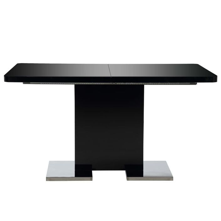 Table rectangulaire à rallonge noir brillant Venti 140-180 cm - Photo n°9