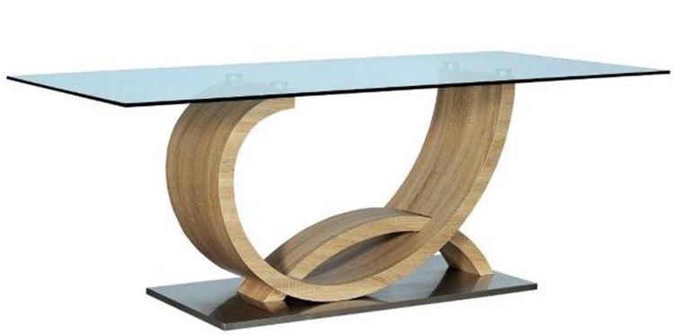 Table rectangulaire avec plateau en verre Liscia - Photo n°1