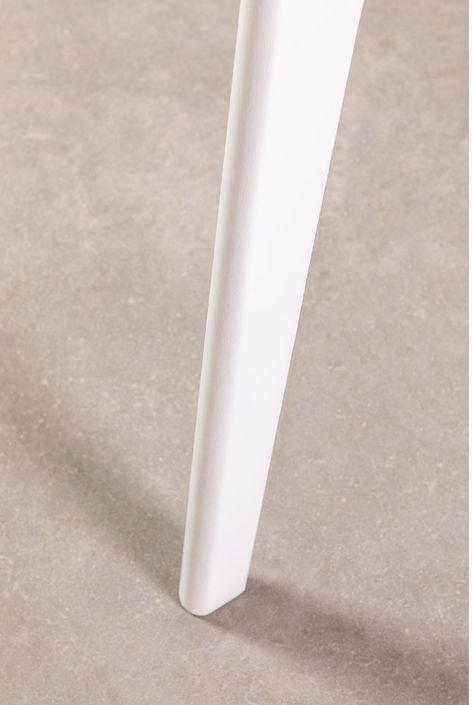 Table rectangulaire bois d'hévéa blanc Kise 150 cm - Photo n°4