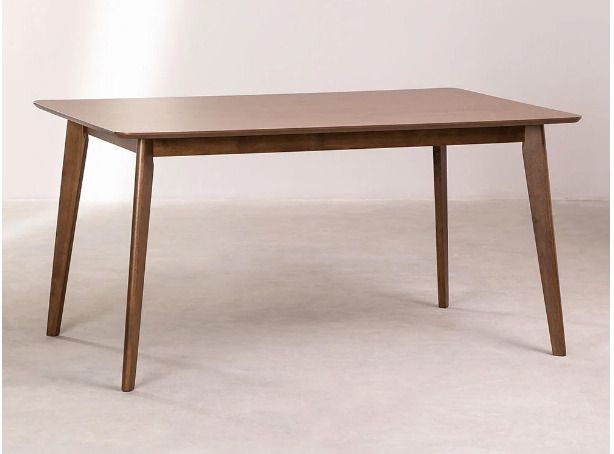 Table rectangulaire bois d'hévéa marron Kise 150 cm - Photo n°1