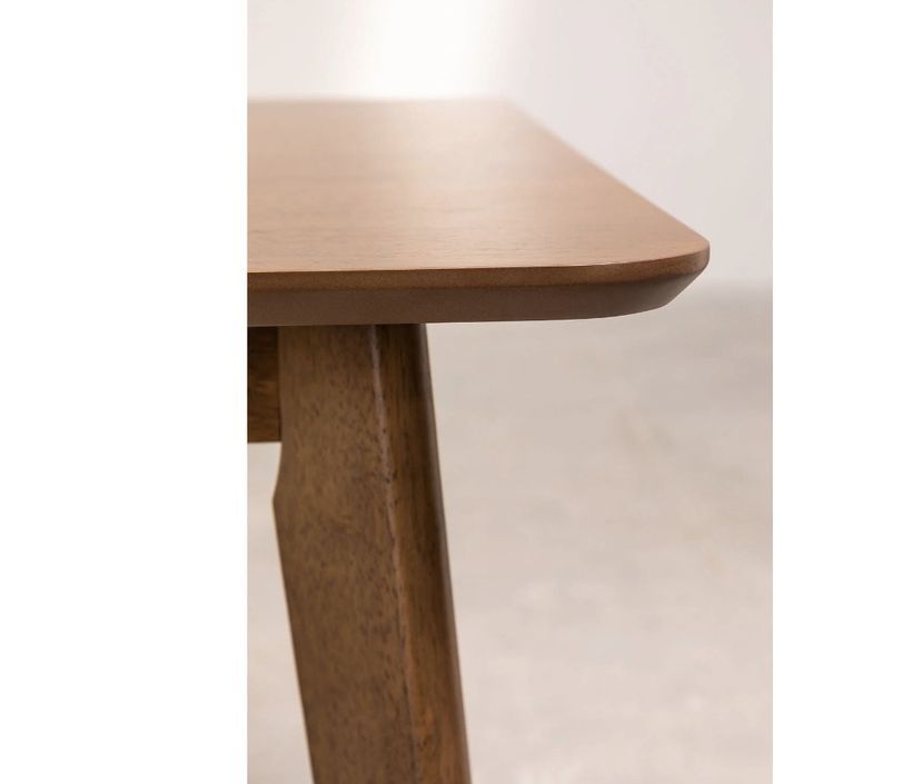 Table rectangulaire bois d'hévéa marron Kise 150 cm - Photo n°4