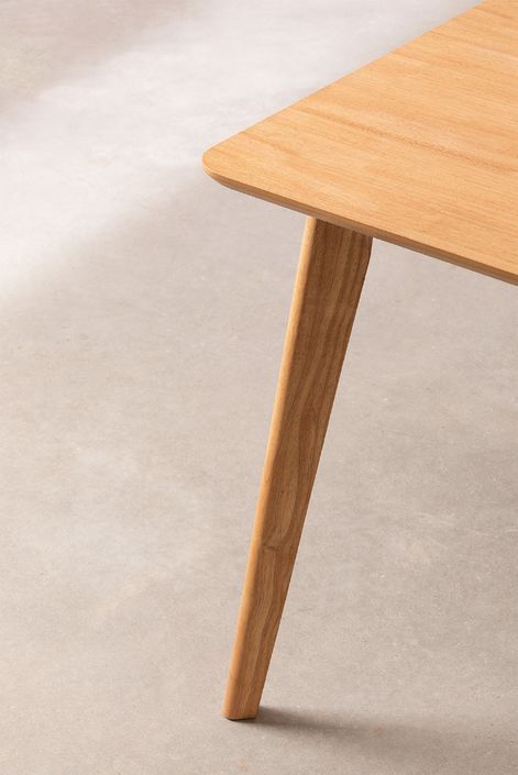 Table rectangulaire bois d'hévéa naturel Kise 180 cm - Photo n°4