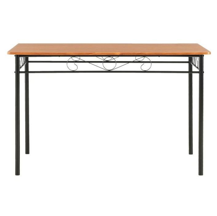 Table rectangulaire bois foncé et pieds métal noir 120 cm - Photo n°2