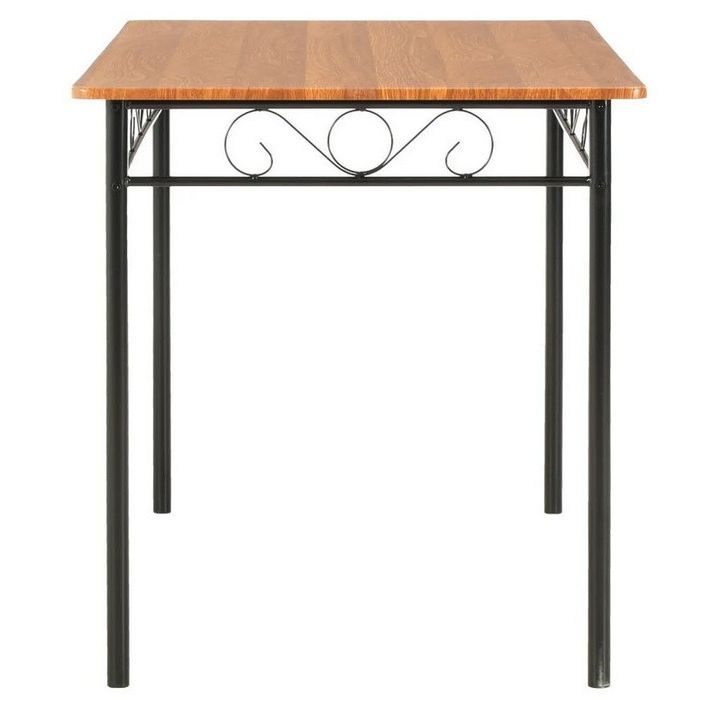 Table rectangulaire bois foncé et pieds métal noir 120 cm - Photo n°3