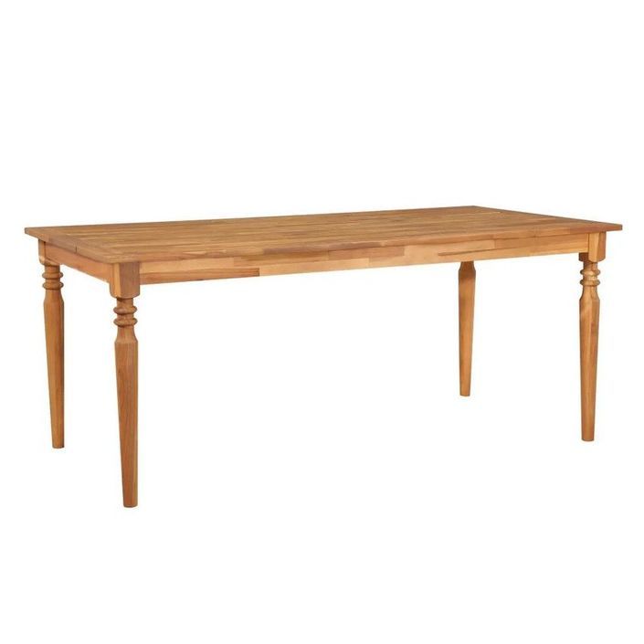 Table rectangulaire bois massif acacia clair Atsiv 170 cm - Photo n°1