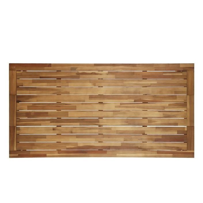Table rectangulaire bois massif acacia clair Atsiv 170 cm - Photo n°3