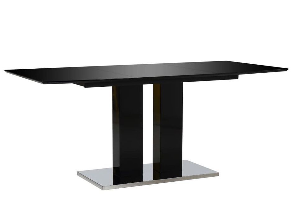 Table rectangulaire design noir brillant Winter 180 - Photo n°1