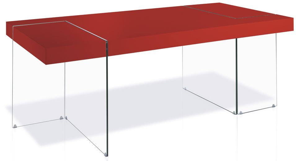 Table rectangulaire design Rouge Cubique - Photo n°1